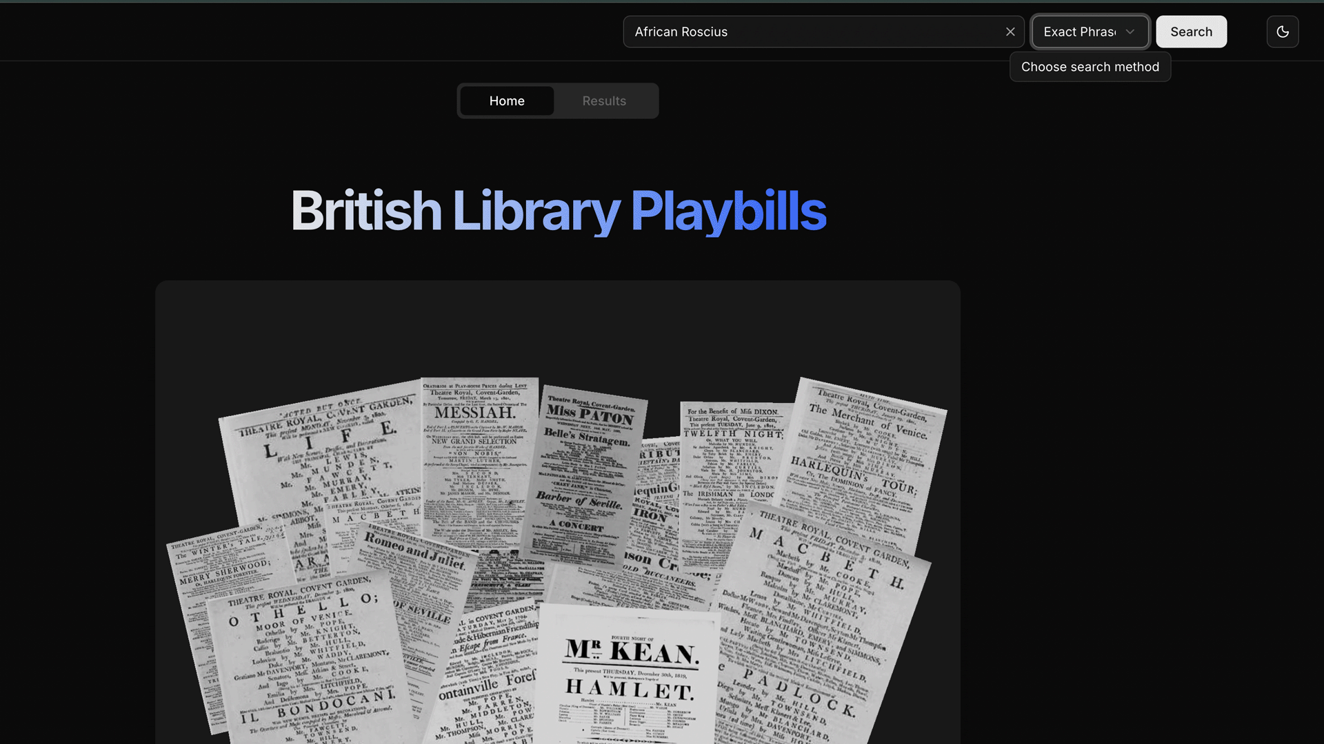 Search Interface Screenshot